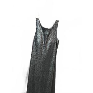 NEW HOUSE OF WU women's sequin sleeveless evening gown in charcoal